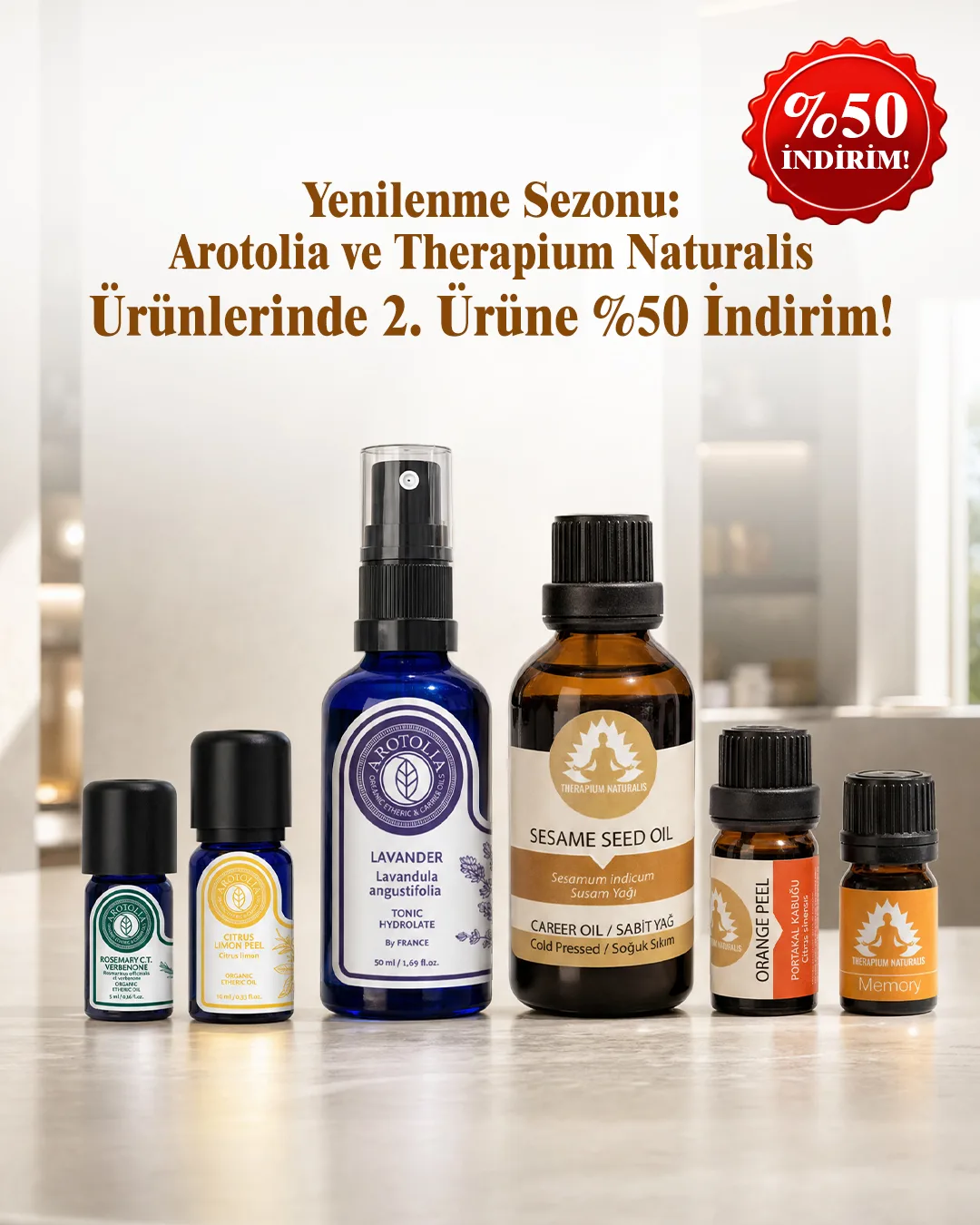 Yenilenme sezonu: Arotolia ve Therapium Naturalis ürünlerinde 2. ürüne %50 indirim!
